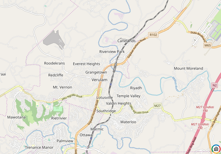 Map location of Verulam 